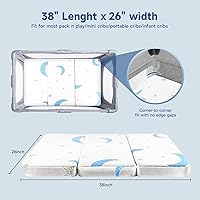 Vista 2 de PanKers Pack n Play Mattress 38"x26" Memory Foam Trifold Pack and Play Mattresses with Washable Breathable Cover, Portable Thick Mattress for Pack N