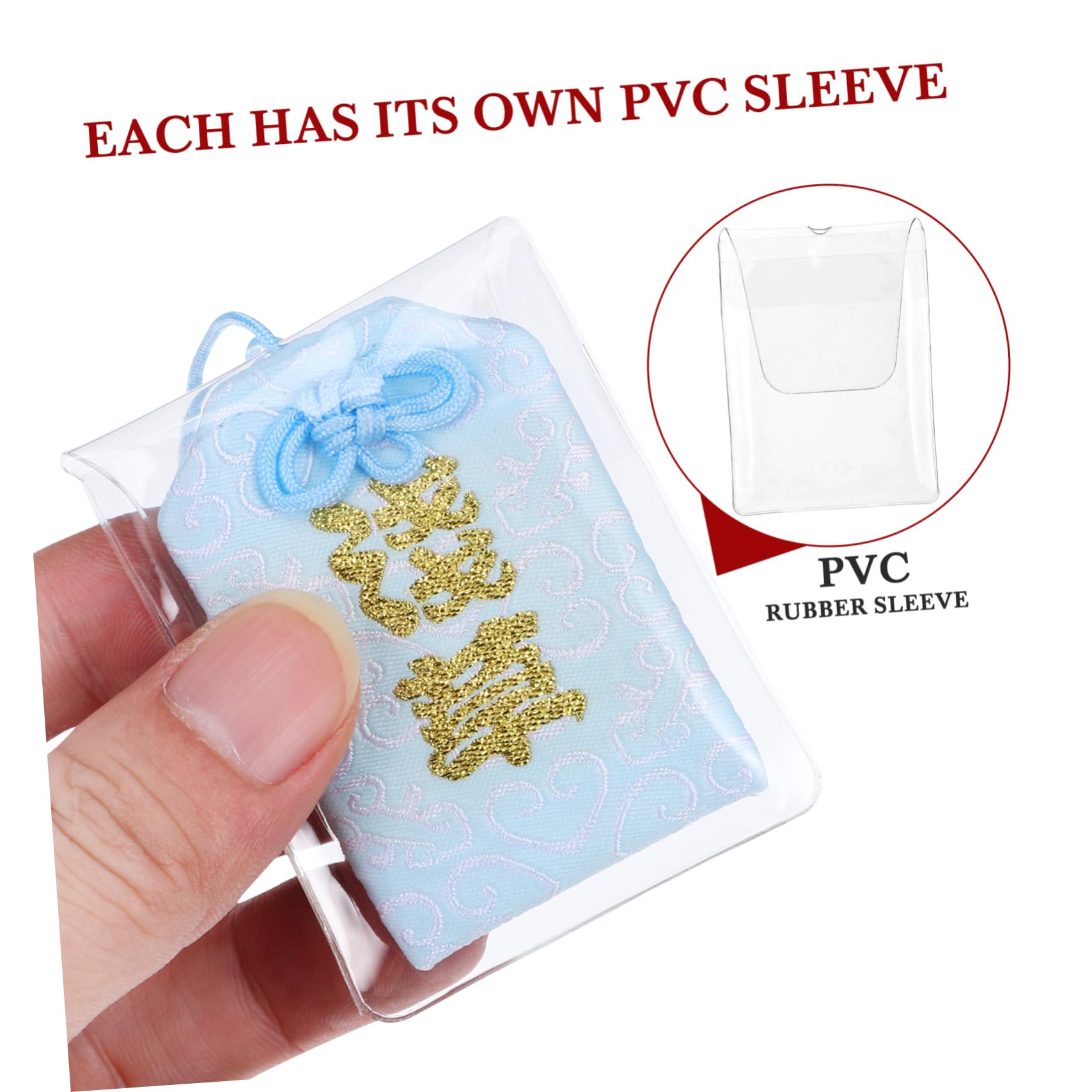 BESPORTBLE 10 sztuk amulet japoński talizman omamori charms chiński wisiorek do lusterek samochodowych, zdrowie, stosunek miłości, zwycięstwo dieetyk, bogactwo błogosławieństwo torba