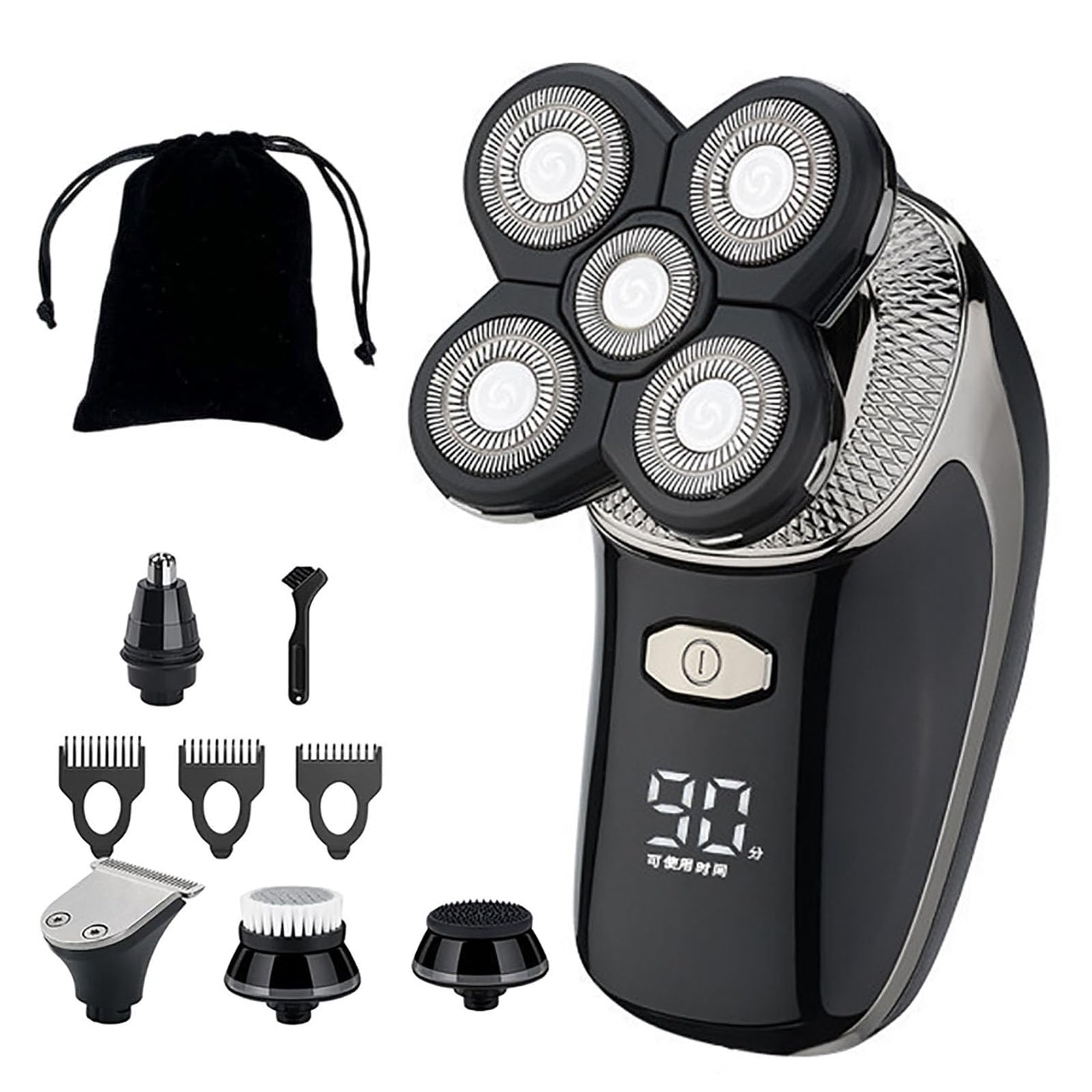 Bennii, rasoio Bennii Pro, BenniiIntimate Body Shaver, rasoio 5D con lama galleggiante impermeabile, 360° Wet Dry ricaricabile, kit per la cura dei peli del naso, da uomo