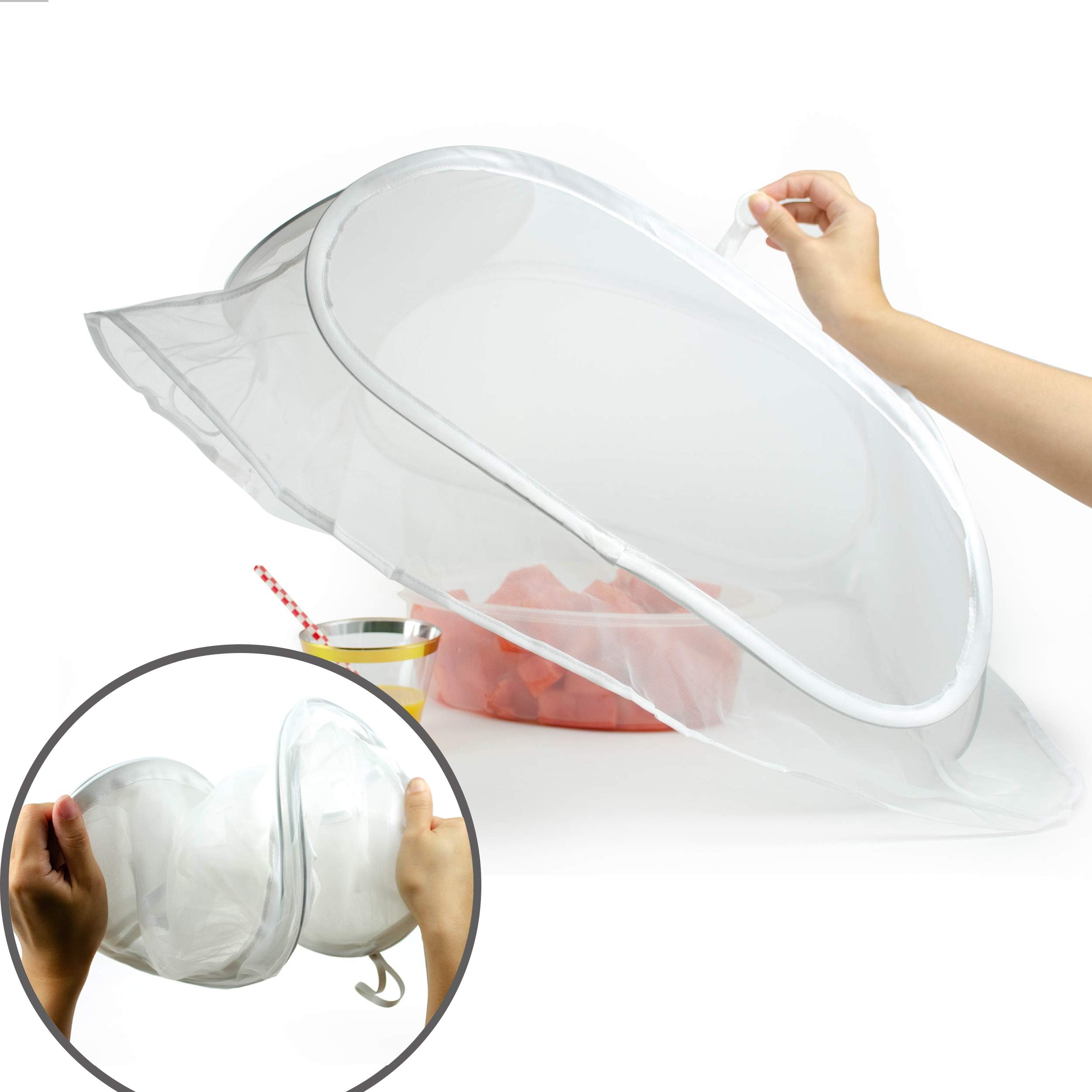 Large Flexible Food Cover Tents | 19" x 19" | Collapsible for indoor outdoor serving | Protection from fruit flies, flies, and other bugs - 4 Tents
