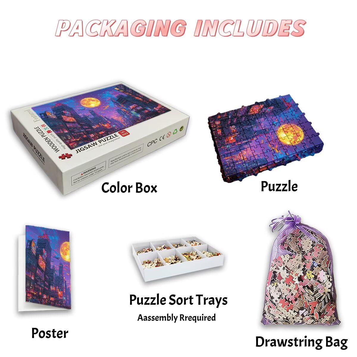 Puzzle 4000 Pezzi Citta, Puzzle Luna per Adulti, Puzzles in Legno Intrattenimento Creativo, Divertimento, Puzzles Educativi Classici con Confezione di Alta Qualità Idea Regalo Donna, Decor Casa -2578