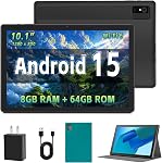 Android Tablet 10 Inch, Android 15 Tablet with 8(4+4) GB RAM 64GB Storage, Expandable to 1TB, WiFi 6, Bluetooth 4.2, Octa-Core, 2025 Android Tablet for Work and Entertainment – Green