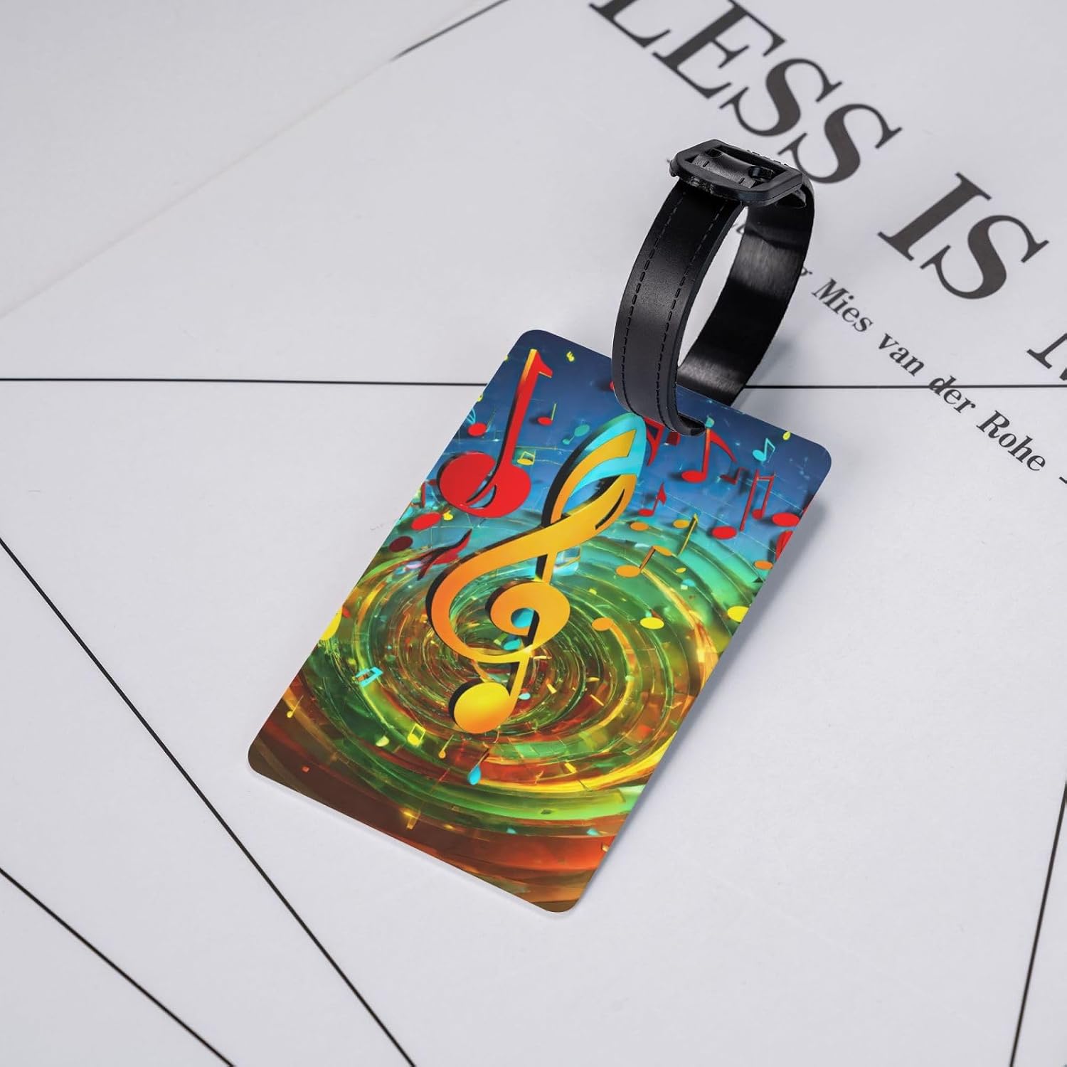 Music Note Print Luggage Tag,Cute and Personalized Travel Tag for Suitcases, Baggage, and More image 5