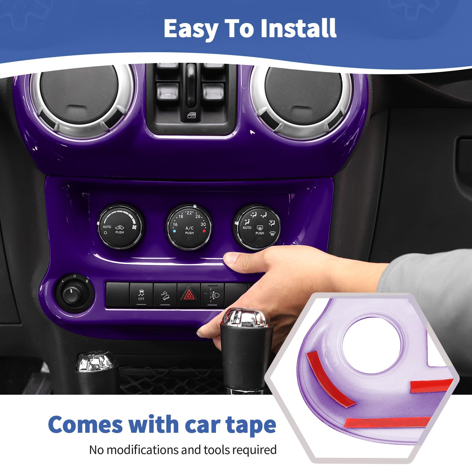 Custom Door Panels 2-Piece Purple A-Pillar Speaker Covers For Jeep Wrangler JK 2007-2014 - Interior Trim Accessories Jeep JK Interior Trim