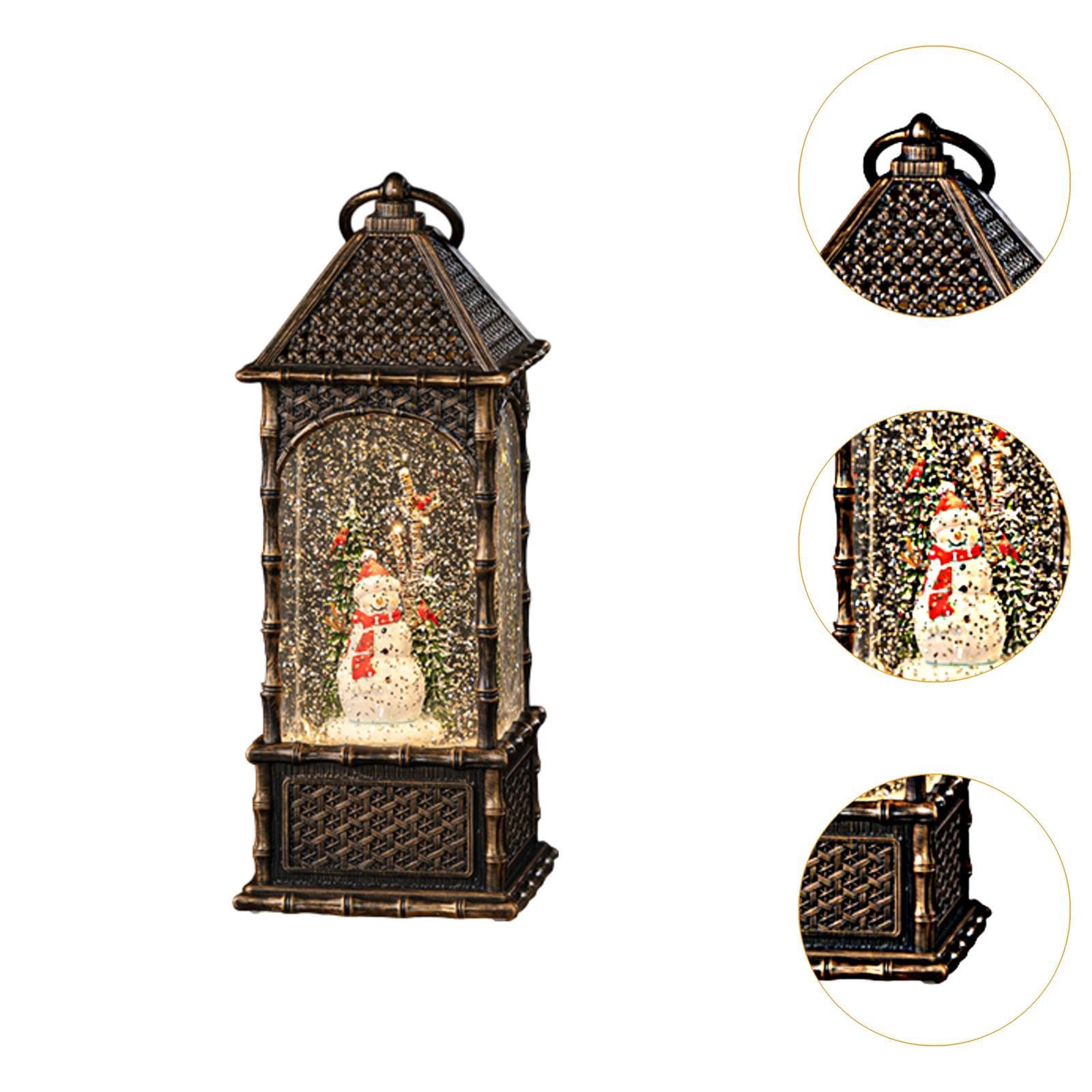Carillon natalizio con scatola musicale leggera Decorazione natalizia Arte Regalo portatile Lampada a Ornamento per negozi di matrimoni, caffè
