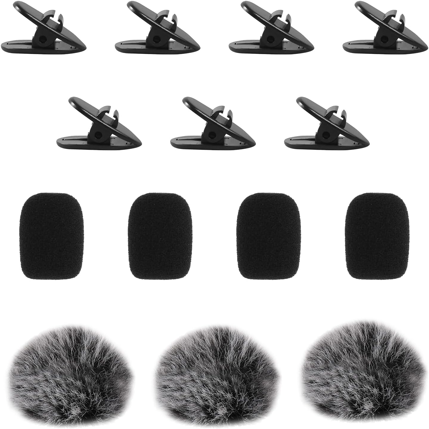 7 PCS Lapel Headset Microphone Foam Cover, Microphone Furry Windscreen Pop Filter, Suitable for Noise Reduction, Dust and Saliva, Protecting Studio Equipment for Clearer Recording