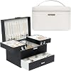 Dajasan 3-Layer Large Jewelry Box Large Capacity Makeup Bag