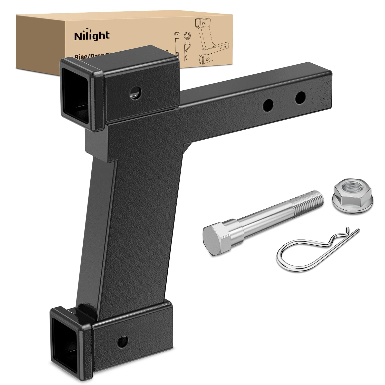 Nilight Trailer Hitch Extension 2 and 10 Inch Rise Drop for 2 Inch Hitches