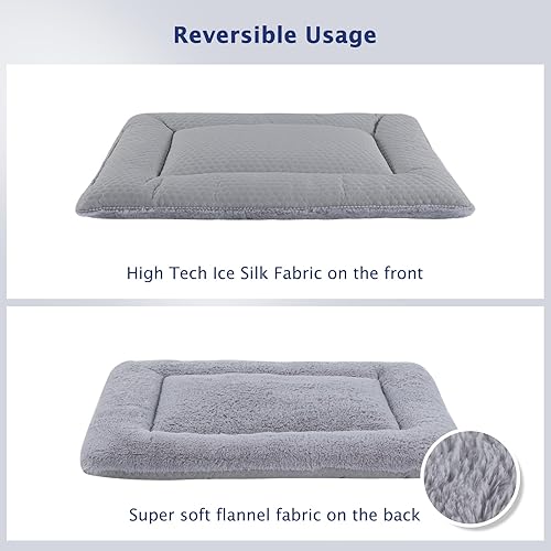 Miniatura 5 de Tapete de cama para perro, almohadilla reversible para jaula suave, lavable para jaula de perro (fresco y cálido), colchón para mascotas para perros