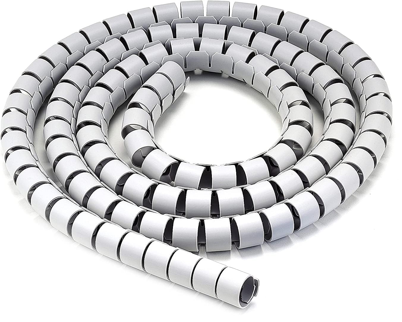 Techly 108774 Guaina Raccoglicavi Diametro 20mm a Spirale 30m Grigio Grigio Chiaro