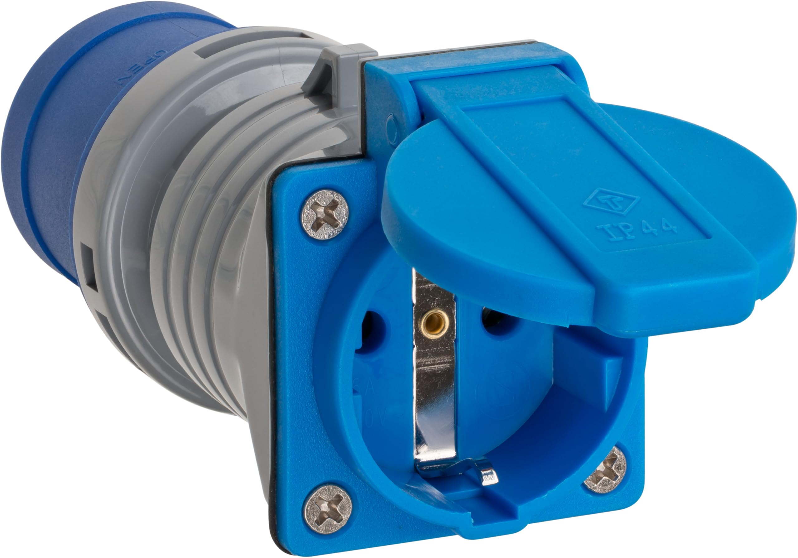 Brennenstuhl CEE Adapter/Caravan-Adapter IP44 (3-poliger CEE Stecker: 230V/16A, Schutzkontakt-Steckdose: 230V/16A, für den Außenbereich, ideal für Camping)