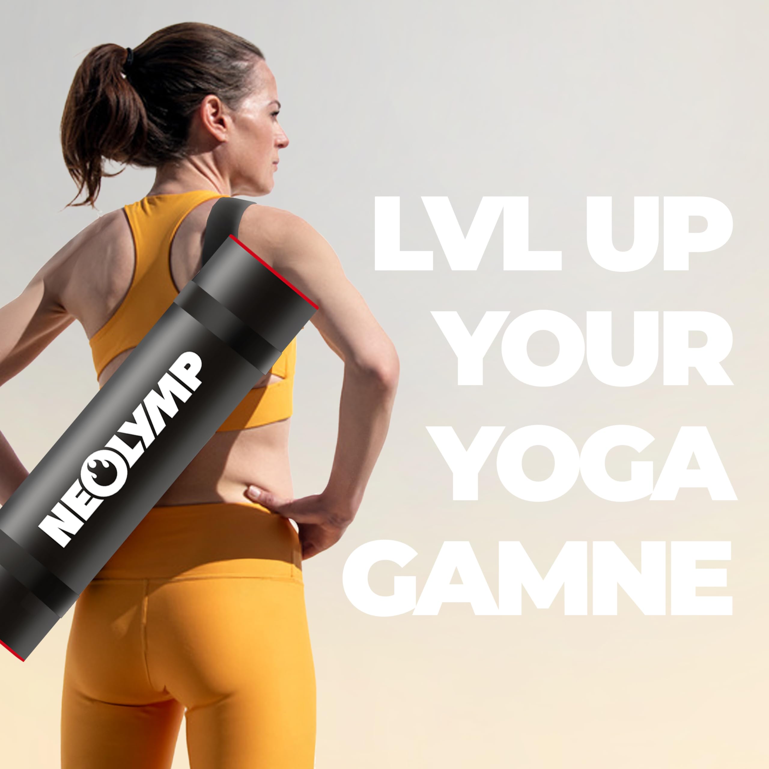 NEOLYMP Tragegurt Yogamatte - Verstellbarer Gurt aus strapazierfähiger Baumwolle - Stark, rutschfest und langlebig - Yogagurt für Pilates und Fitness - Yogamatten Trage Gurt