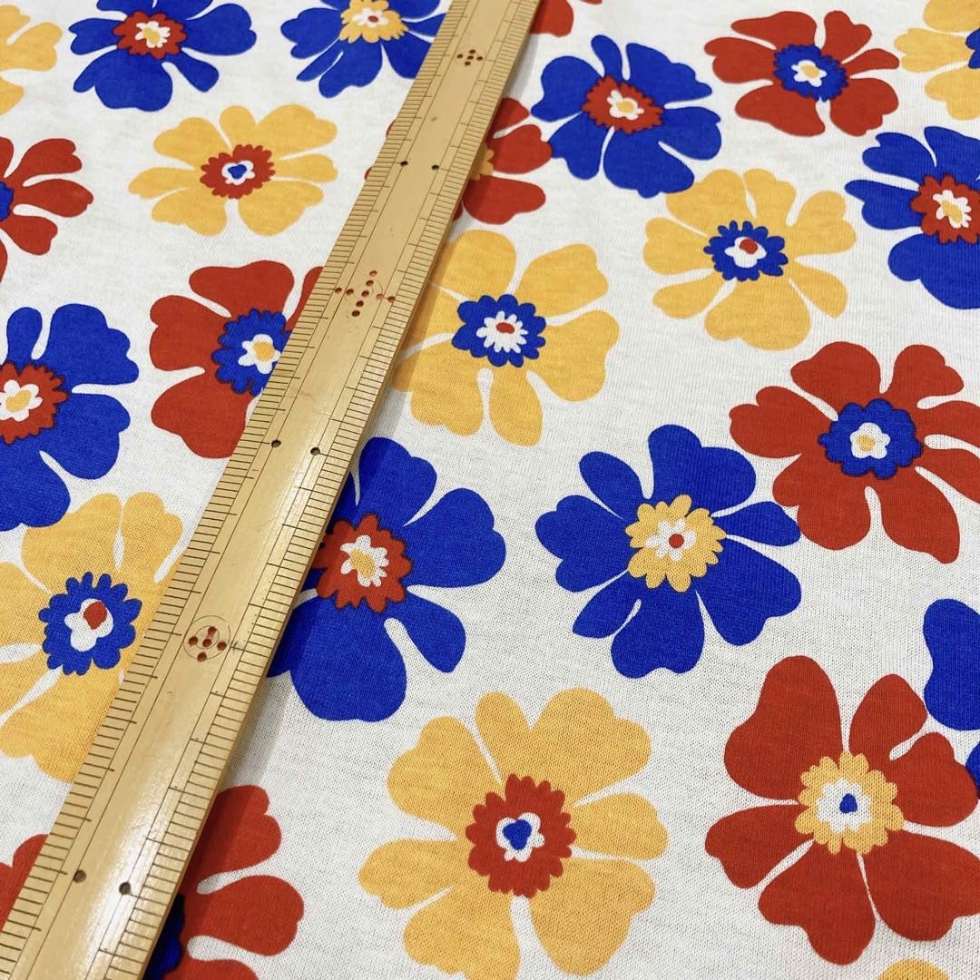 希少 90s フラワー 総柄ニット vintage 花柄 レトロ 変形 一点物 Amazon.co.jp: 昭和レトロ生地 ハギレ ニット生地 花柄