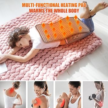 Heating Pad for Back Pain Relief, Electric Heating Pads with 10 Heat Settings, 3 Auto Shut-Off, LED Controller, Soft Heating Pad for Shoulder, Neck, Period Cramps (40 * 76CM 15.7x30)