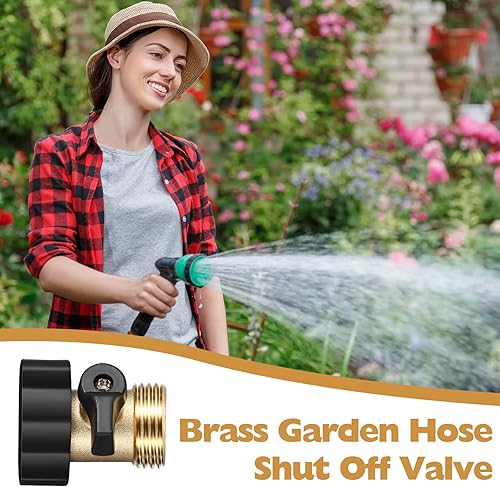Miniatura 10 de Paquete de 8 válvulas de cierre de latón resistente, conector de manguera de jardín, válvula de cierre de manguera de agua, válvula de manguera de