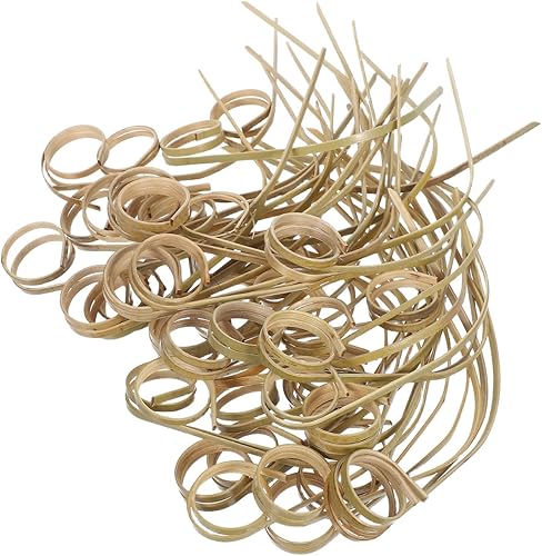 Miniatura 1 de YARDWE 50 piezas de palillos de bambú curvados para frutas, palillos de dientes, pastel, tenedor de postre para fiesta, banquete, buffet, catering,