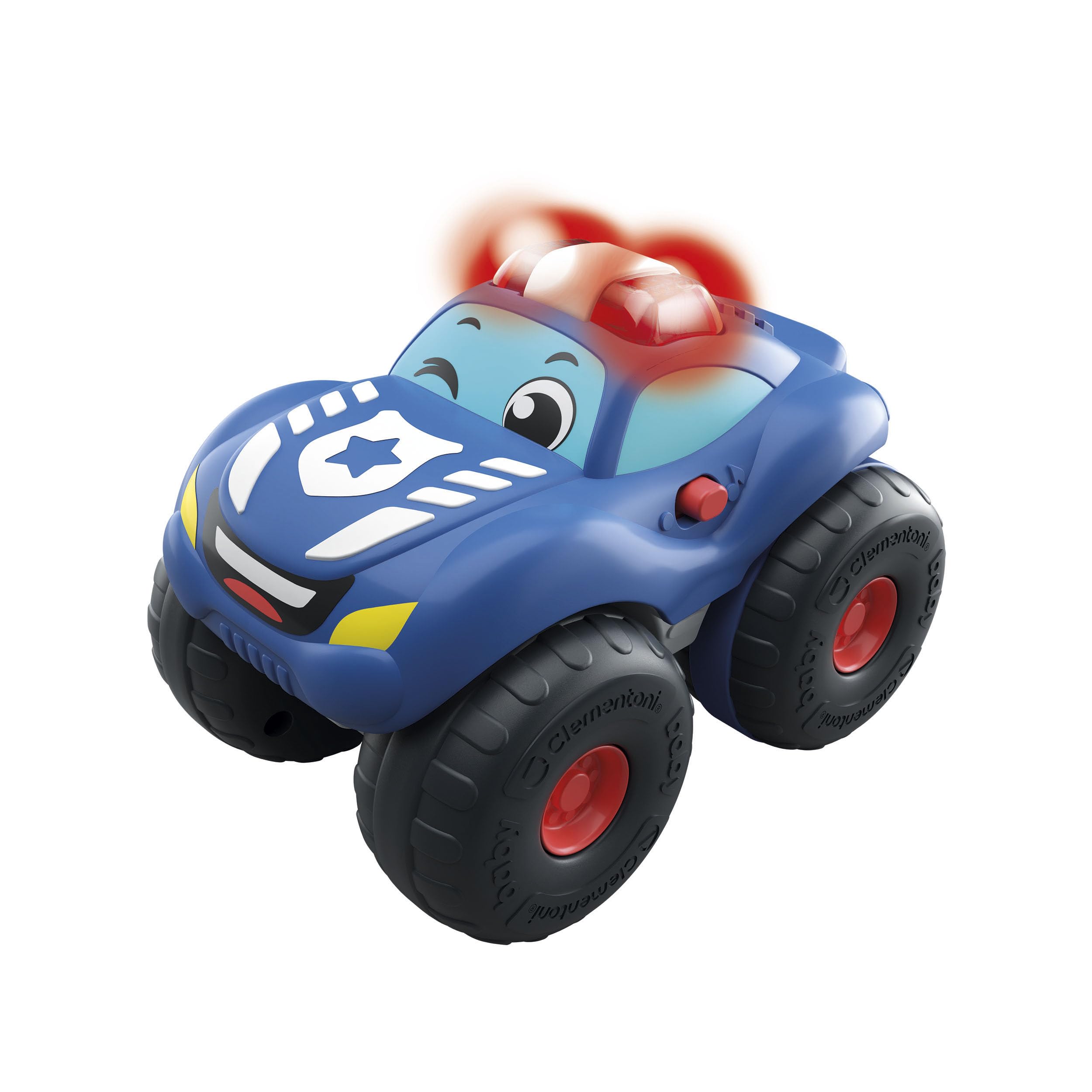 Clementoni Baby Elia Auto della Polizia, Macchinina Bambino 1-4 Anni, Gioco Prima Infanzia, Macchina con Suoni e Sirene, Stimola Manualità, Vista e Udito, Made in Italy, Lingua Italiana, 17501