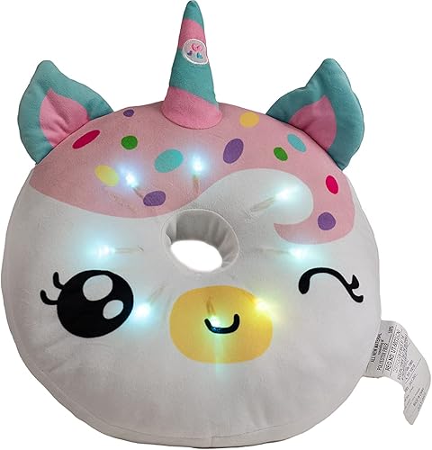 Almohada iluminada para niños, luz nocturna LED de felpa para niños y niñas, certificado Oeko TEX, juguete para dormir iluminado para niños