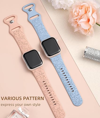 Miniatura 2 de Odbeai Correas de reloj de silicona suave para mujer, 1.575 in, 1.614 in, 1.654 in, 1.732 in, 1.772 in, 1.929 in, compatibles con correas de Apple