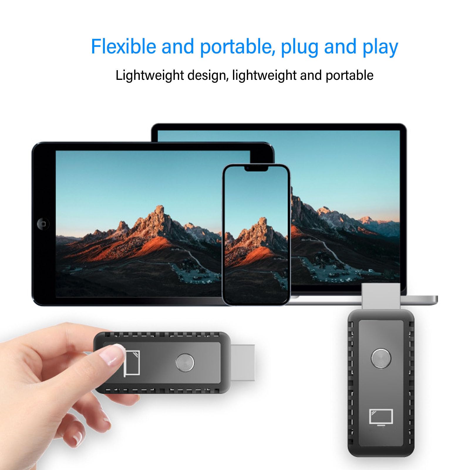 Émetteur et Récepteur sans Fil Compatible 4K Plug and Play Longue Portée 5 GHz Adaptable avec PC, Ordinateur Portable, Appareil Photo, Boîtier TV pour écran de Projecteur HDTV