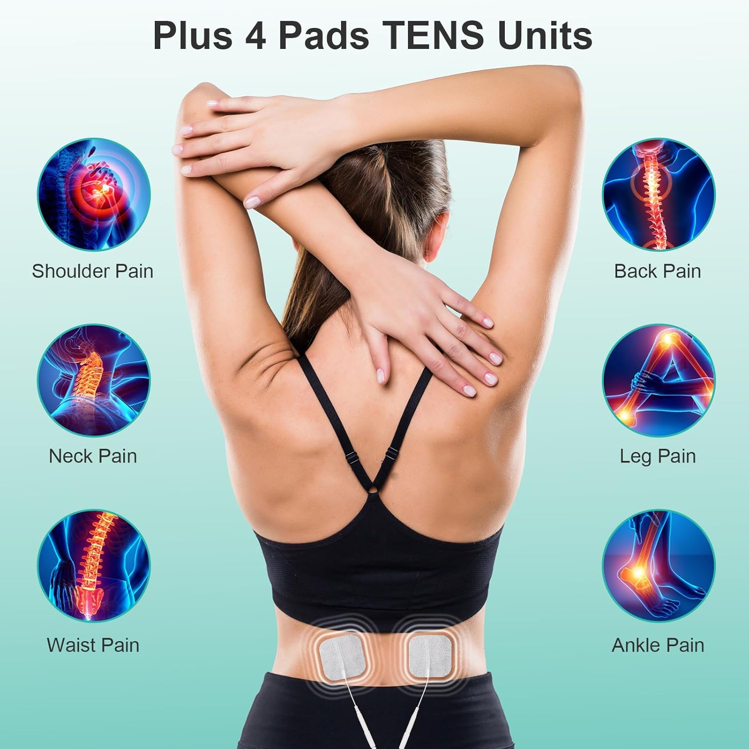 QUINEAR Foot Massager with TENS & EMS for Neuropathy, Foot Stimulator for Pain Relief and Circulation, Nerve Muscle Massager with Remote Control, Relieve Swelling and RLS - Image 4