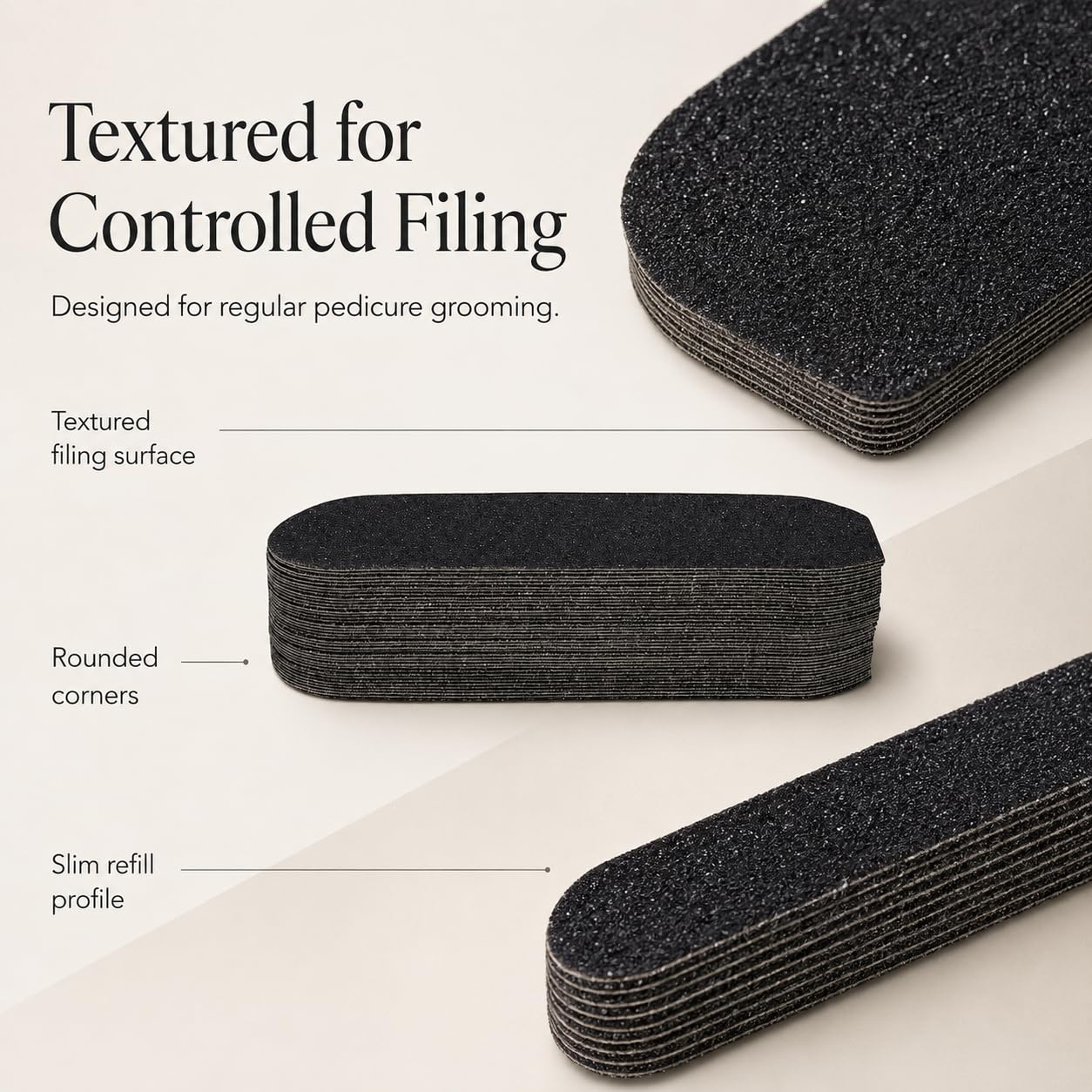 TMPE Stainless Steel Foot Scraper/Pedi File Refill. Professional Collection Black Color Pedicure File Replacement Pads. 80 Grit. Size 5.3" L X 1.7" W- 50 pcs Pack of 1 1