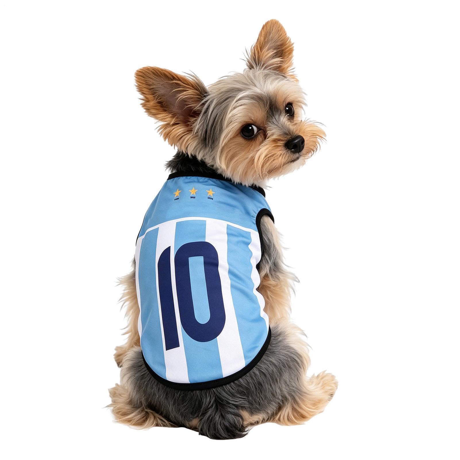 Dog WM Shirts 2026, Dog Argentina Football Shirt, M Breathable Mesh Sleeveless Puppy Sports Costume for Soccer Fans & Pet Lovers