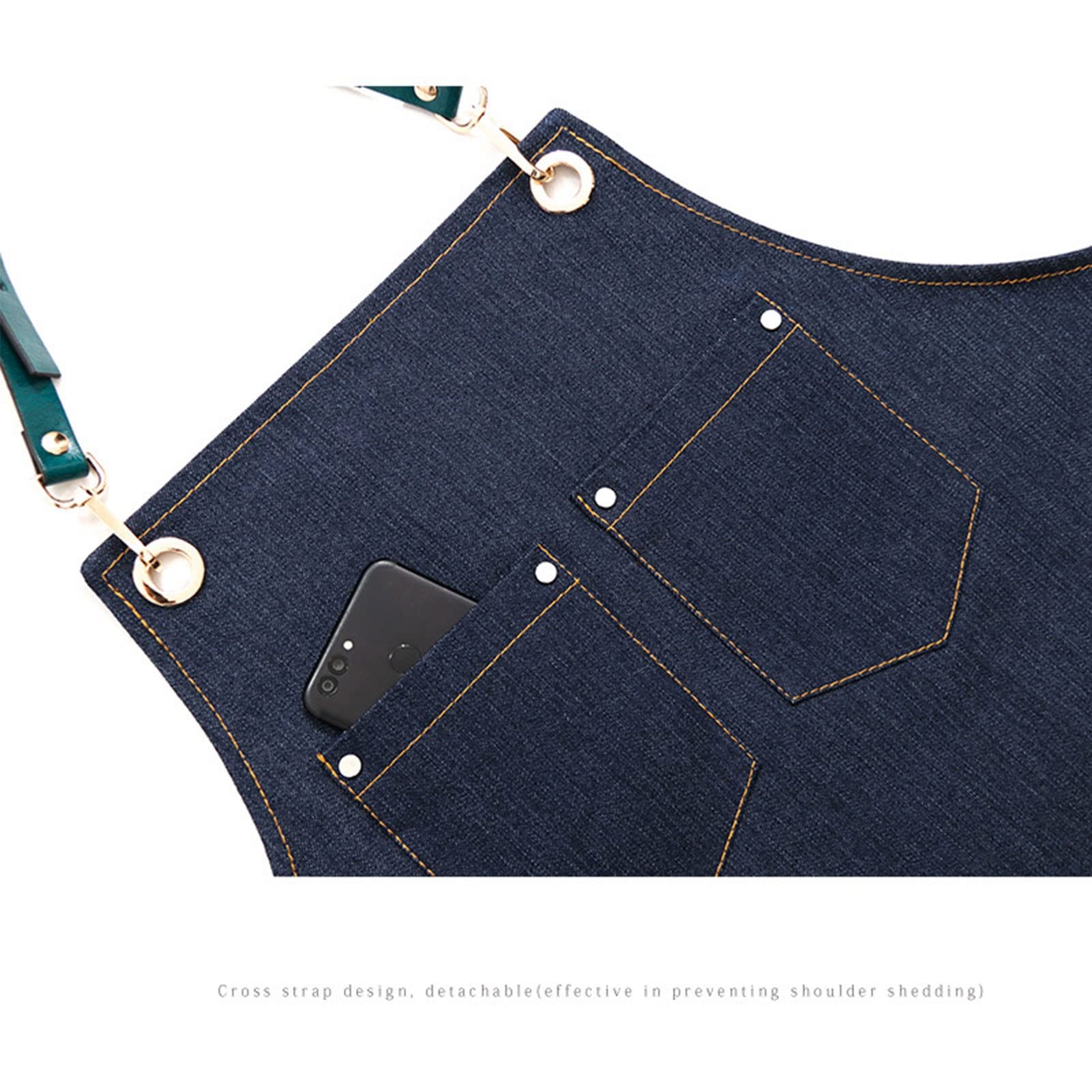 Fartuch szefa kuchni ， Fartuch Denim Bib Fartuch warsztatowy, fartuch narzędziowy, fartuch ciesielski, fartuch roboczy z wytrzymałego płótna warsztatowego, fartuch spawalniczy