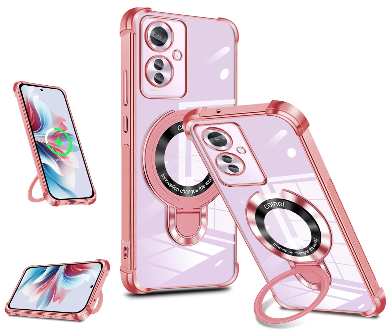 Amazon.co.jp: OPPO Reno11 A ケース クリア 縦横両対応 リング  