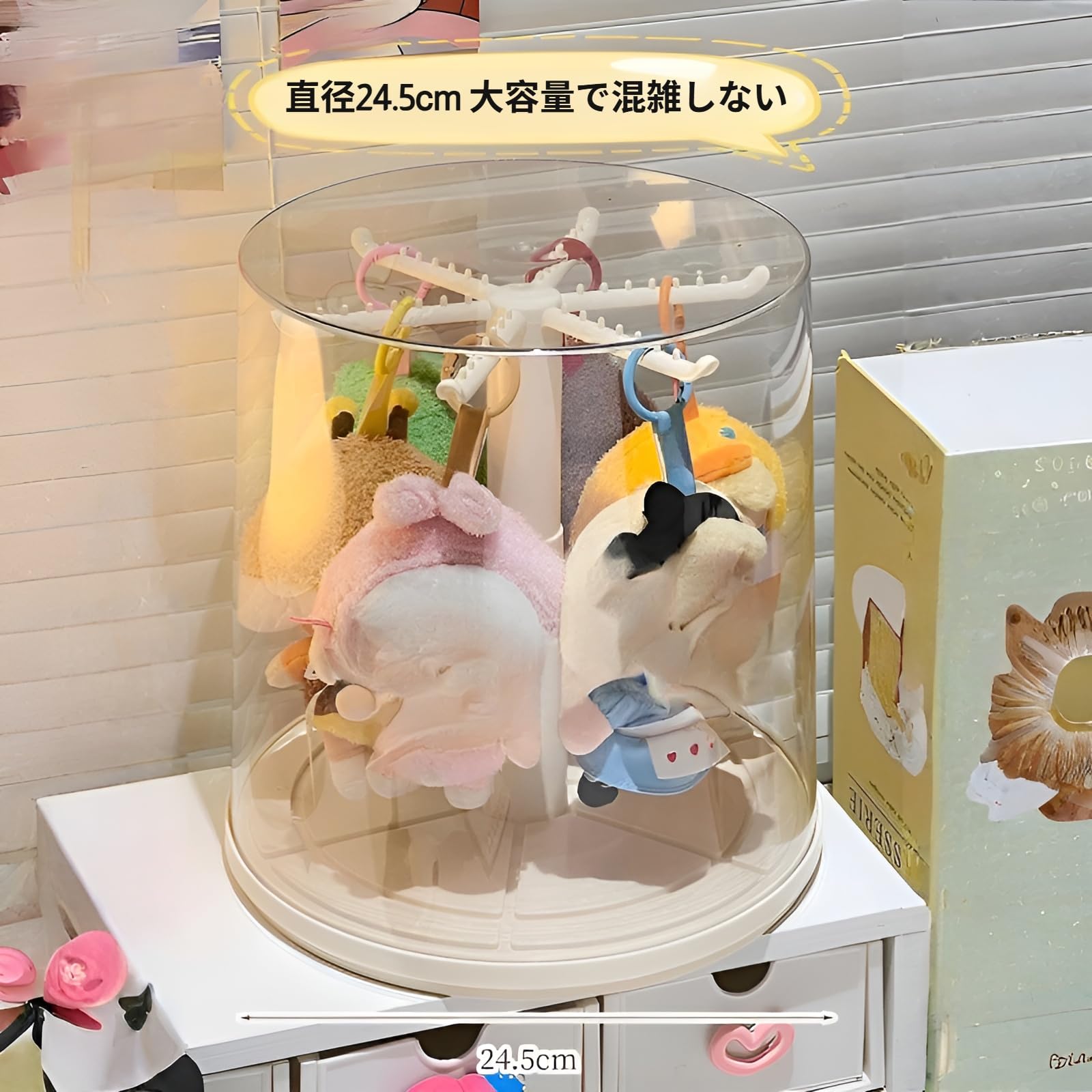 Amazon.co.jp: [qiukala]回転式クリアディスプレイケース 人形