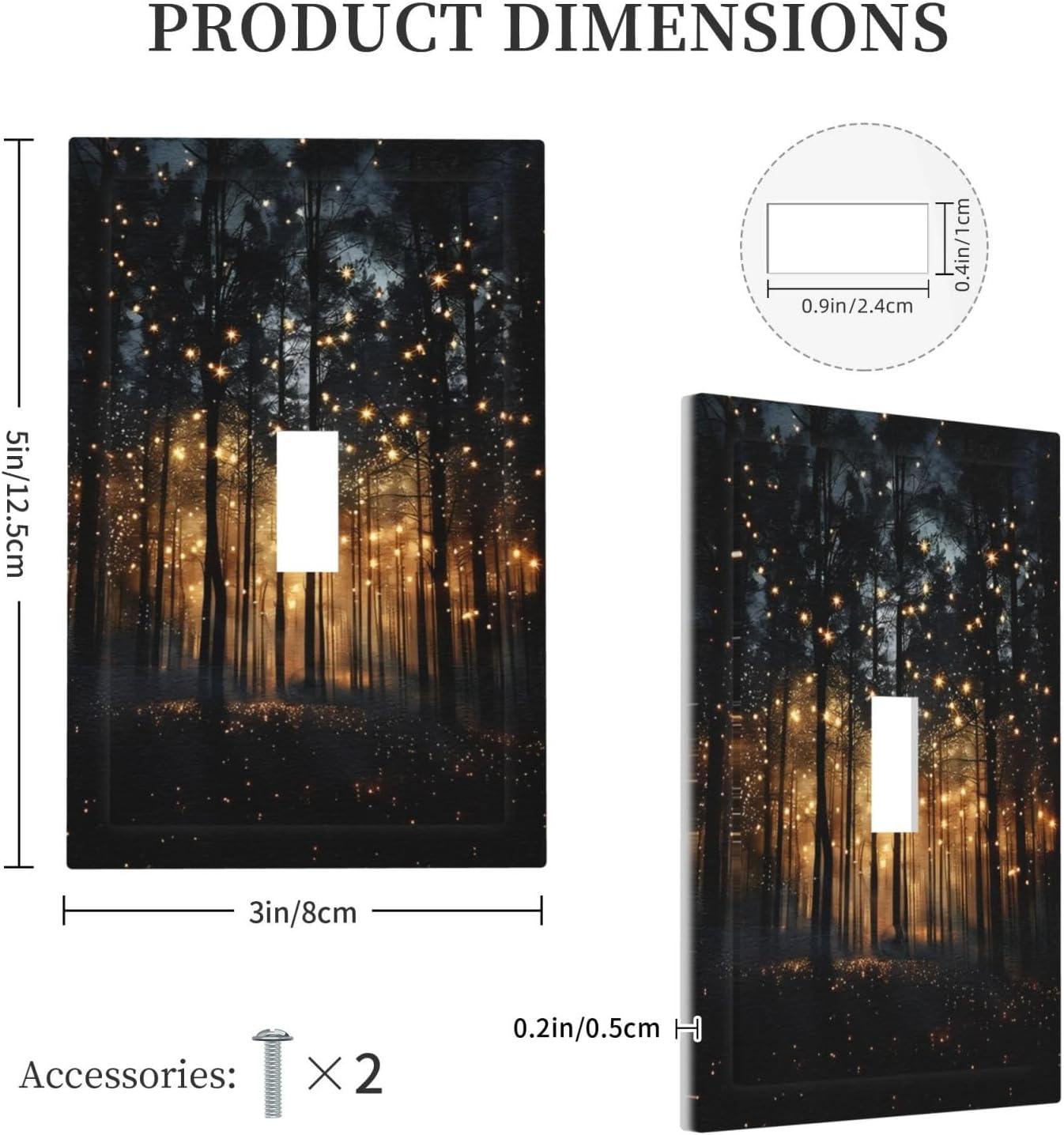 Whimsical Nature Enchanted Forest Landscape Decorative Light Switch Cover 1 Gang Single Toggle Device Electrical Faceplate Switchplates Decorator Outlet Wall Plate for Bedroom Living Room Decor