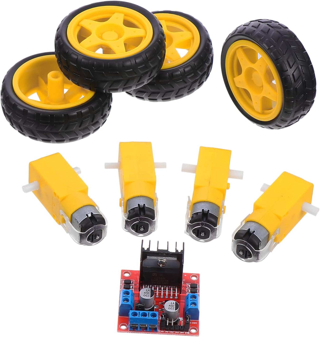 Vaguelly 1set Gearwheel Motor Robot Wheels Module for Robotics and Model Cars Includes and Tires for Enhanced Performance