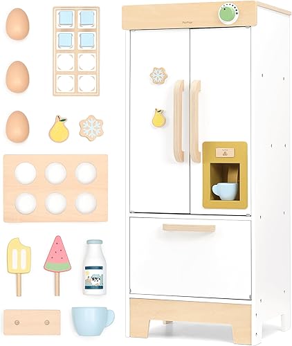 Vista 13 de Cocina de juego de madera para niños, juguetes de madera de altura ajustable, juego de cocina para niños, juguetes diseñados por Mordern, regalo
