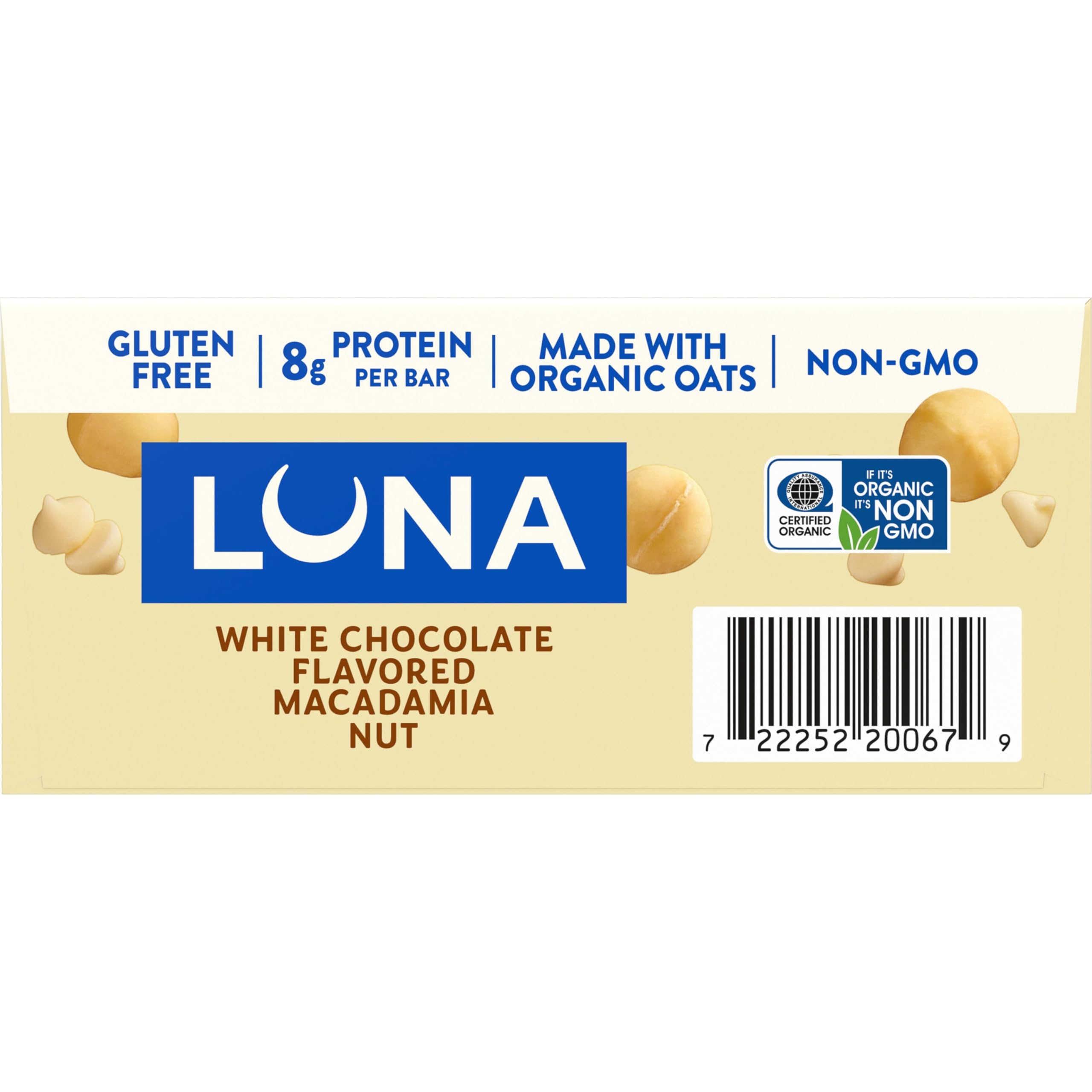 Clif Luna batonik, 0,960 kg, biała czekolada, makadamia, 15-częściowy