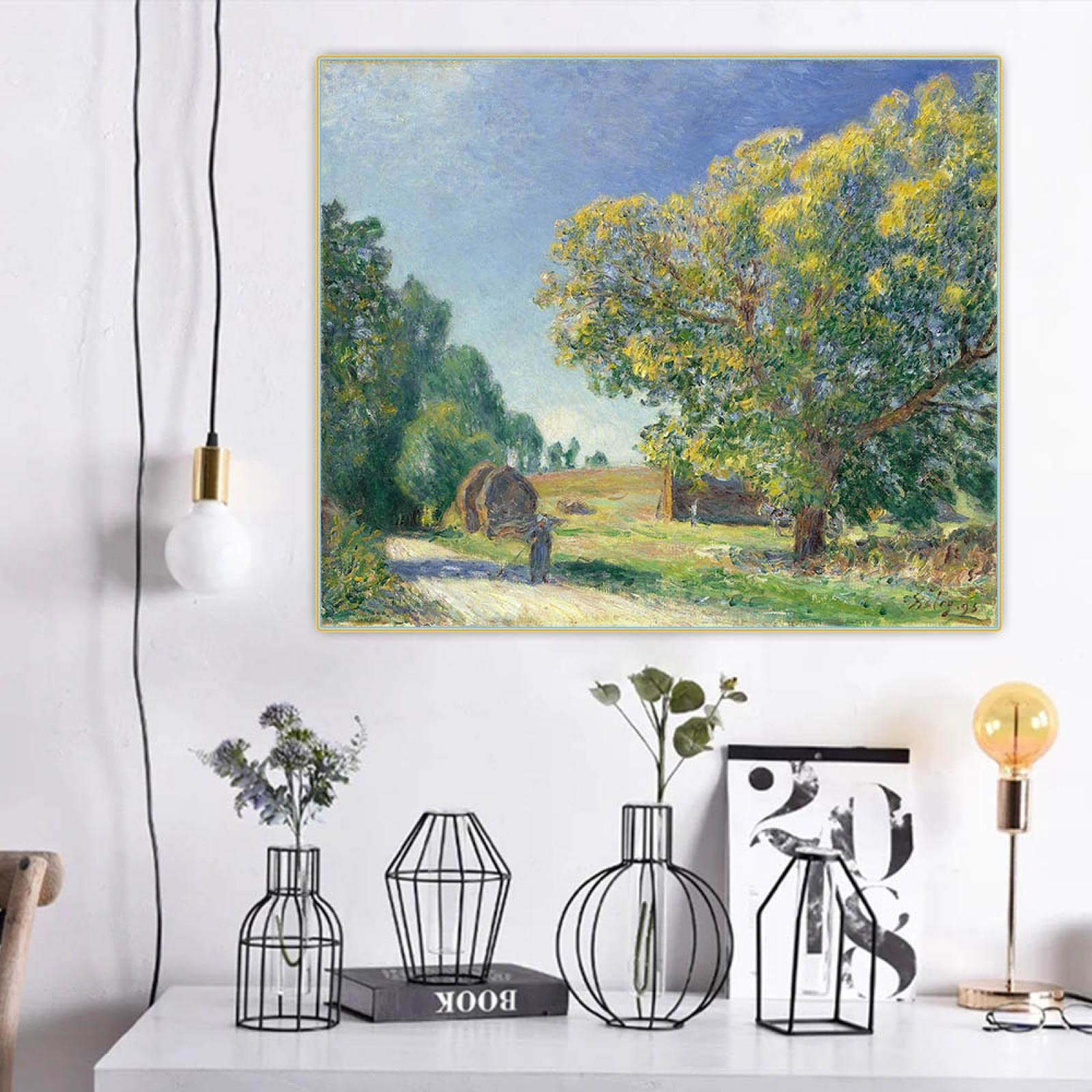 森の開拓、1885年アルフレッドシスレーキャンバス油絵レプリカ絵アート背景壁の装飾家の装飾80x110cmフレームレス