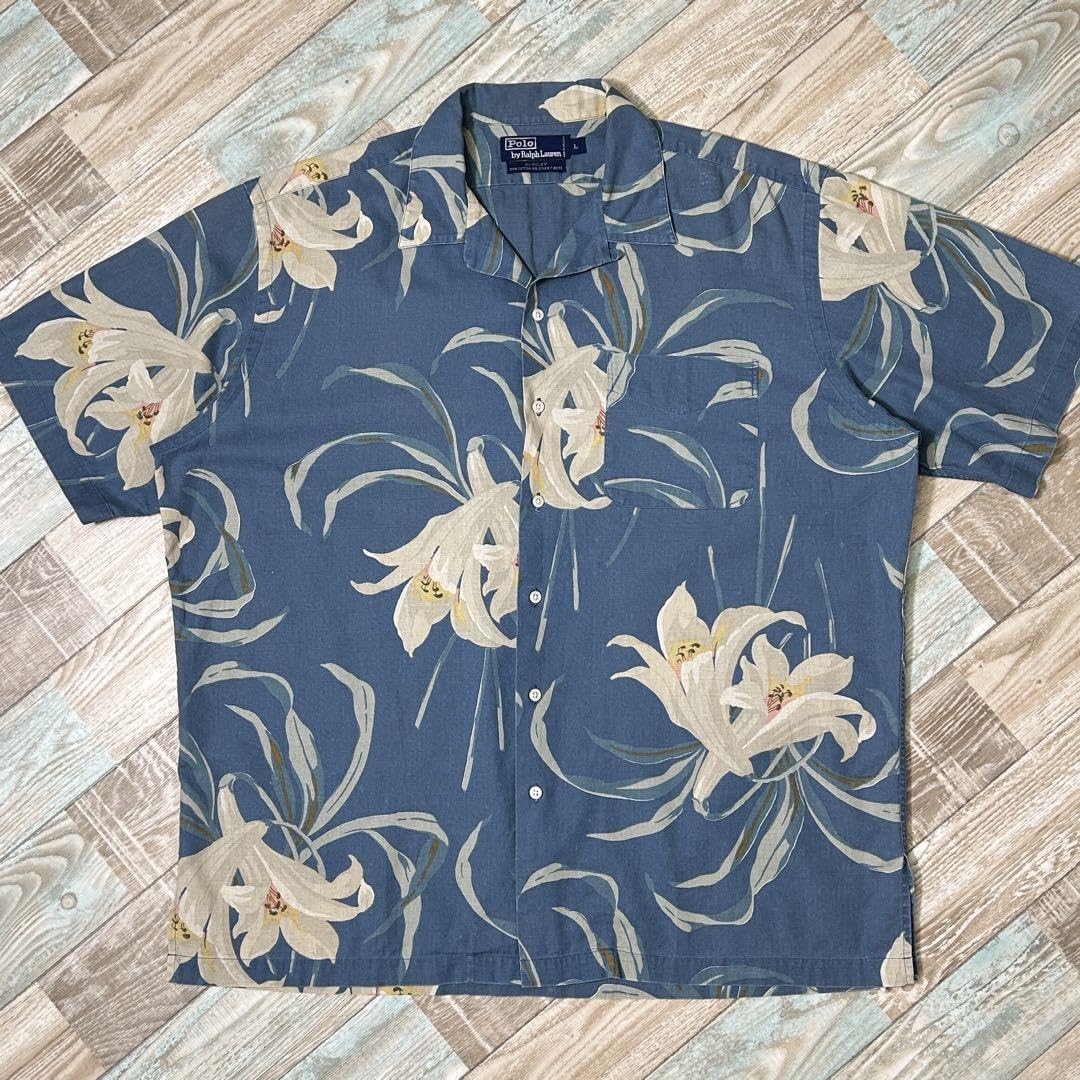 Amazon.co.jp: 超 90s ラルフローレン BERKLEY 花柄 総柄 柄シャツ 