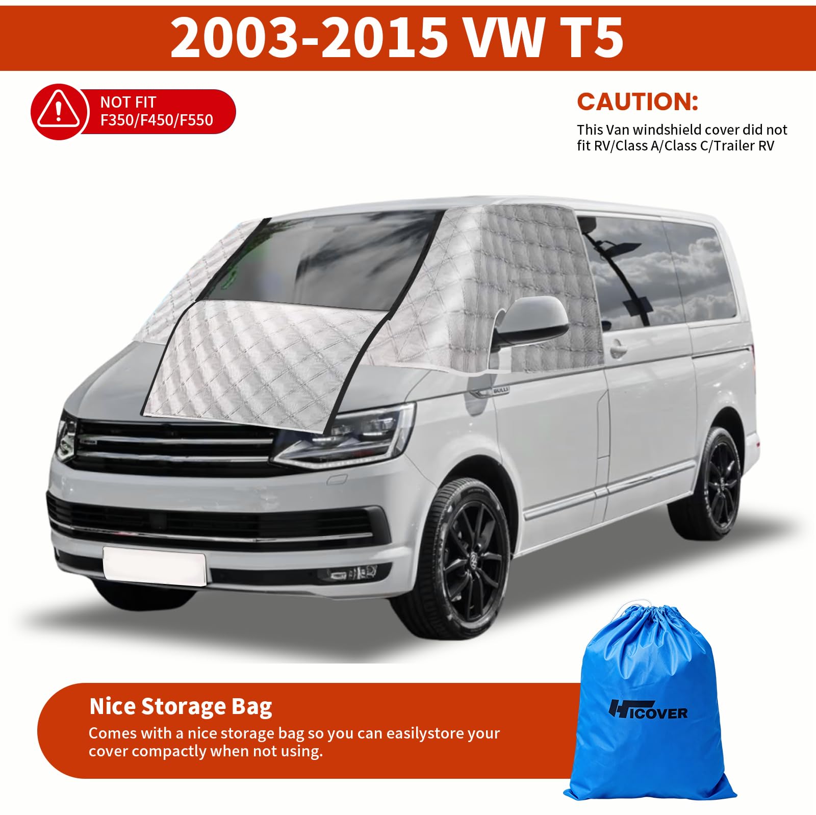 Zewnętrzna osłona ekranu termicznego srebrna izolacja przedniej szyby do VW T5 T6