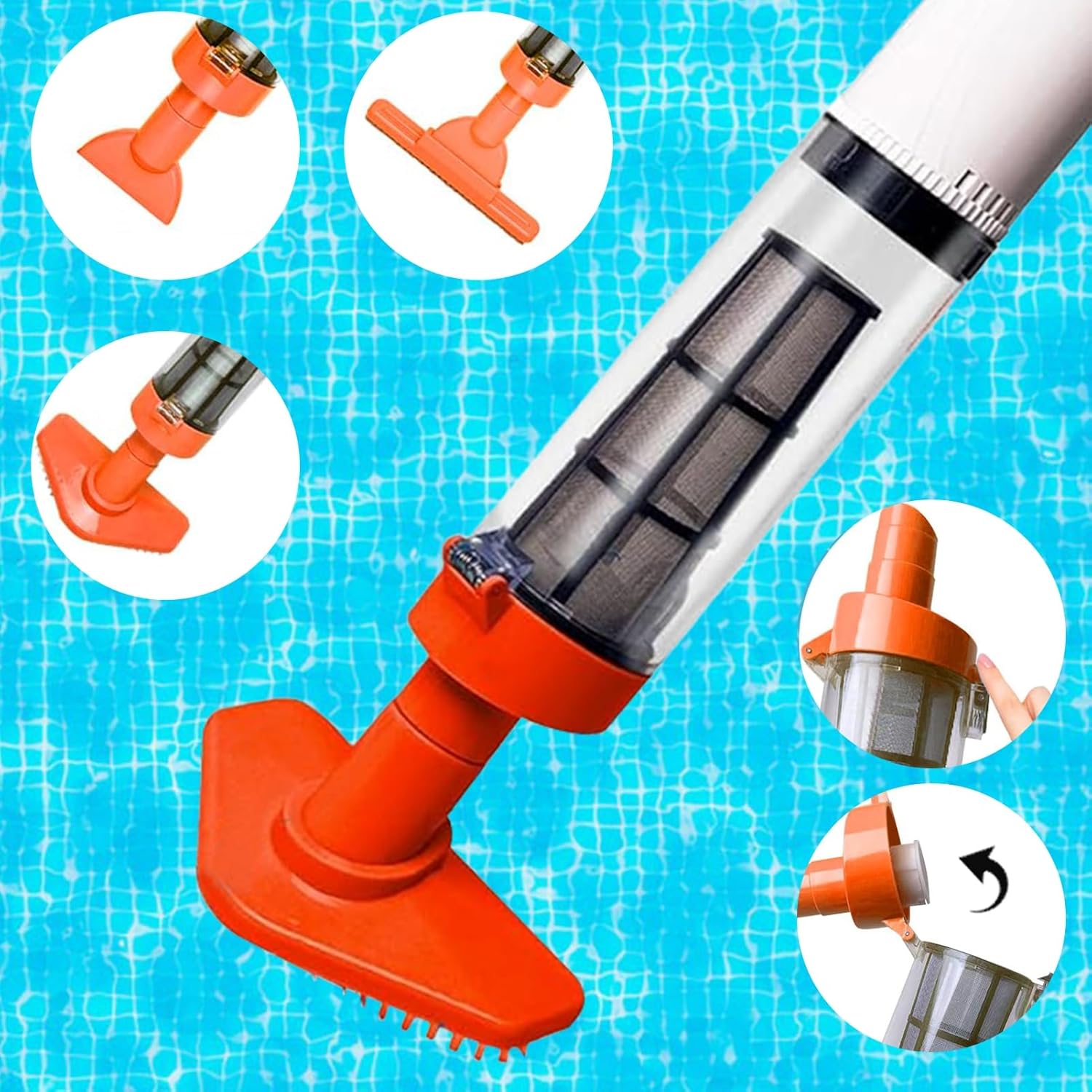 Swimming Pool Vacuum Cleaner 3 in 1 Cordless Rechargeable Powerful Motor Roller Bristle Design Handheld Pool Cleaner Spa Hot Tub Sand and Debris Removal Cleaner US Plug