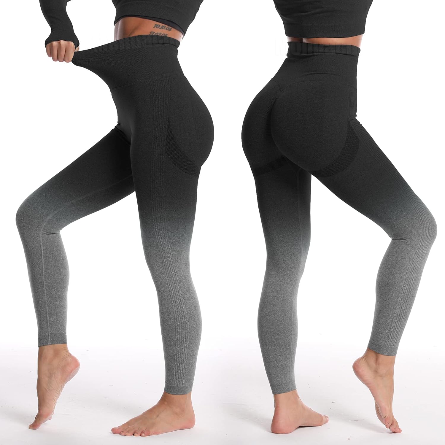 MOHUACHI Women Scrunch Butt Lifting Leggings for Women Seamless High Waisted Workout Yoga Pants Gym Booty Tights - Image 5
