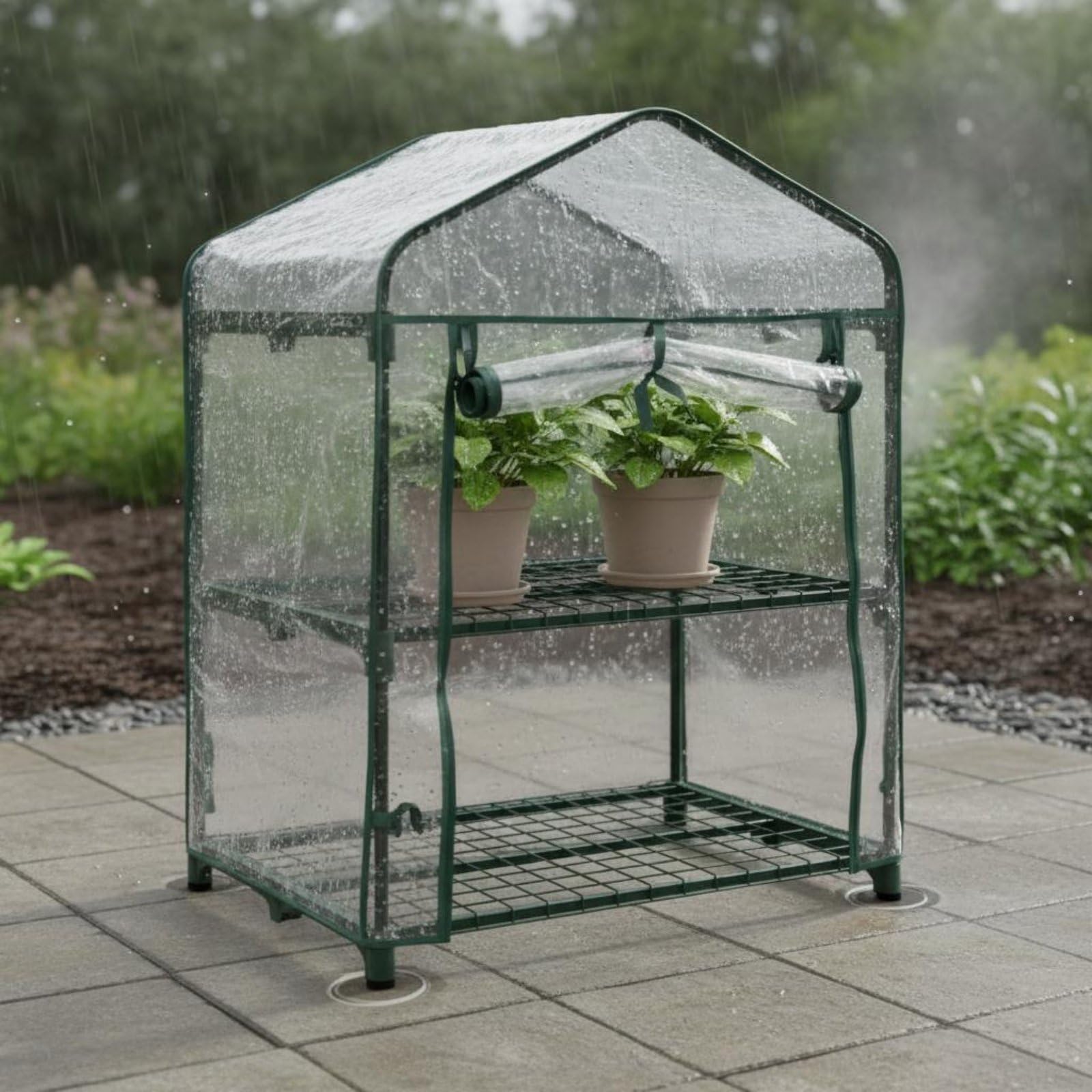 Housse Serre en PVC Transparent Tente Serre en PVC Résistant pour Les Intempéries Abri Plante Imperméable pour Jardin, Balcon , 4 Étages