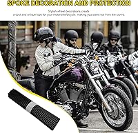 Vista 6 de 72 piezas de cubiertas para radios de bicicleta de tierra, fundas universales para llantas de rueda, decoración y protector de borde de tubo