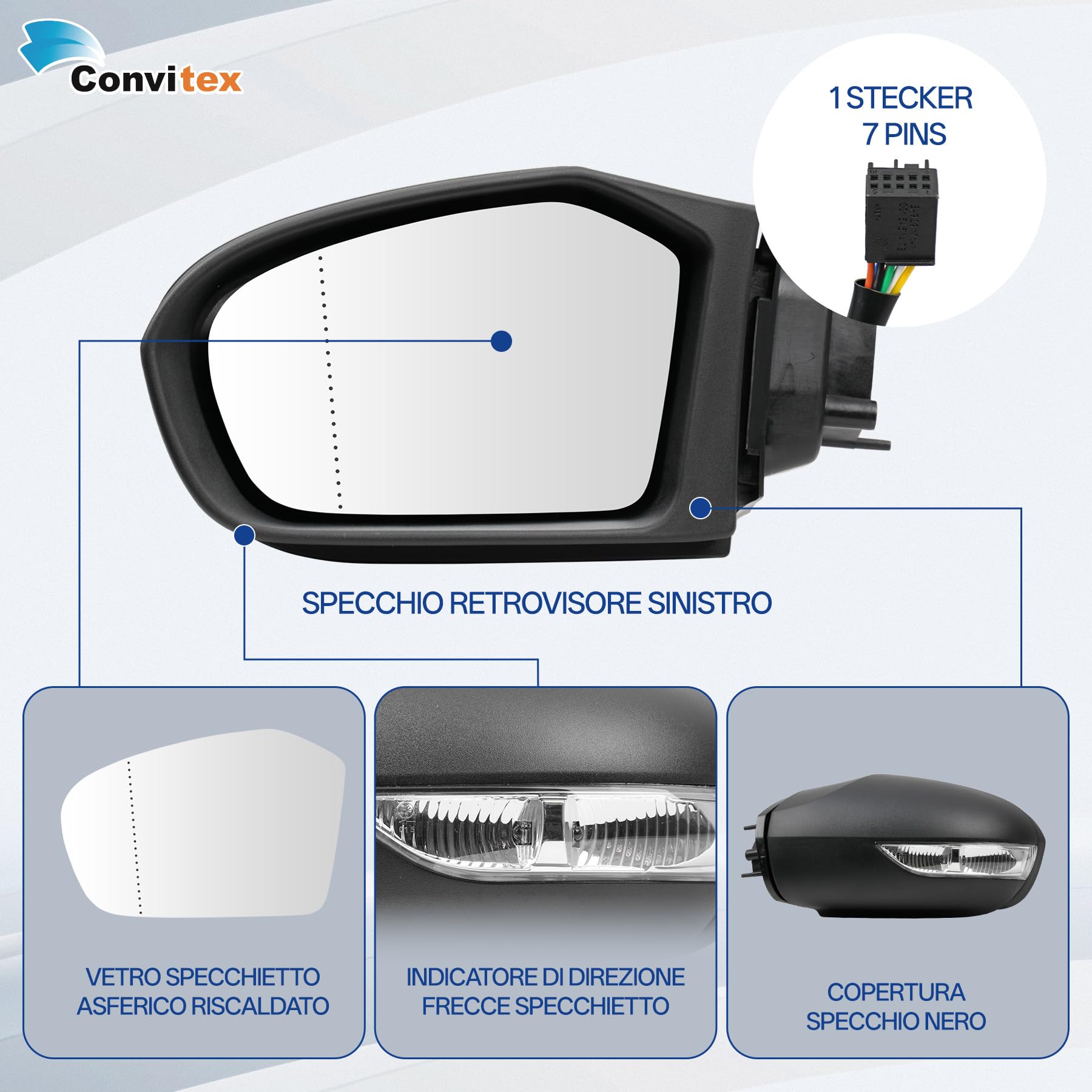 Specchietto Retrovisore Esterno per MERCEDES Classe A W169 2004-2008, per mb Classe B W245 2005-2008 Sinistro Sx