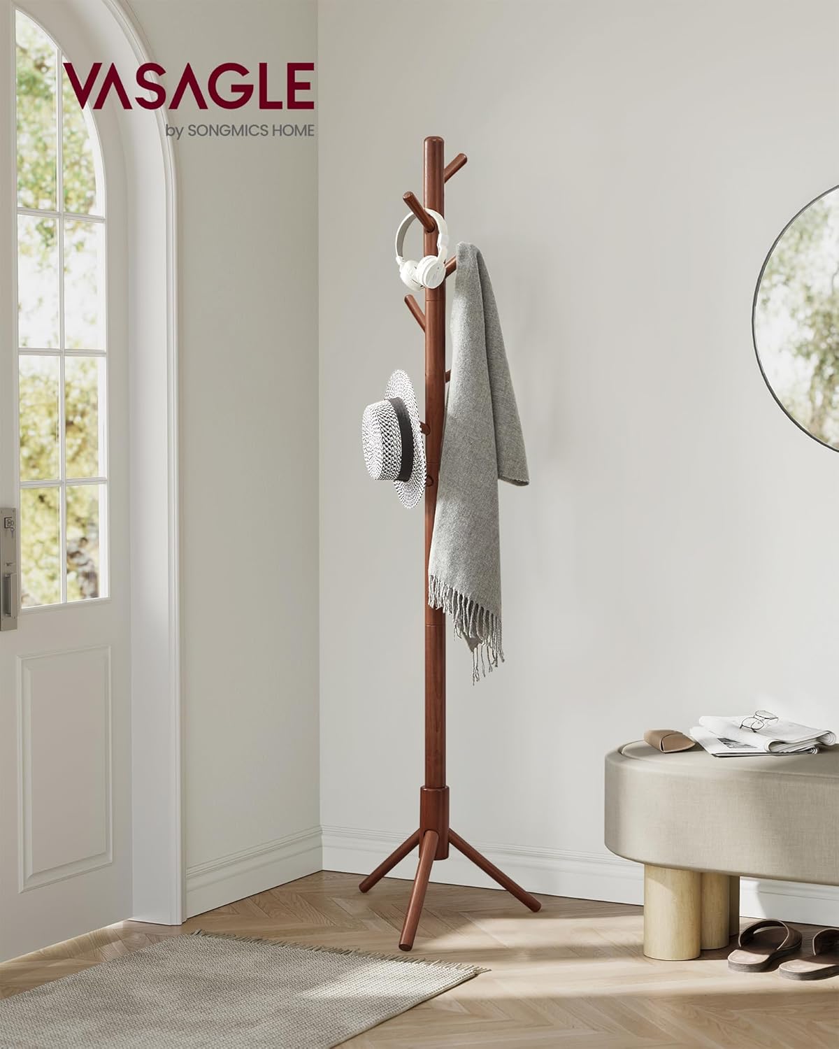 Solid Wood Tree-Shaped Coat Rack with Hooks and Cambodia Ubuy