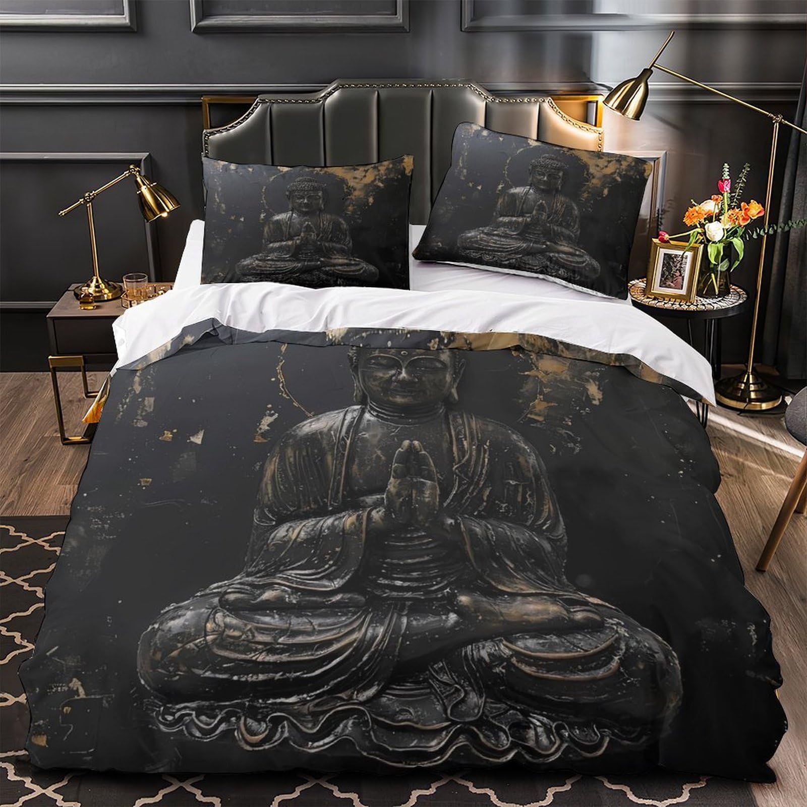 Parure de lit Bouddha respirante et hypoallergénique 3D