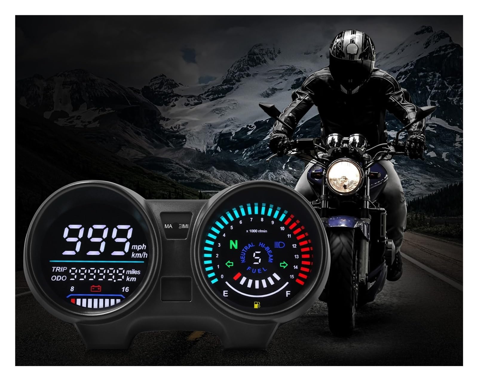 Contagiri contachilometri Tachimetro Universale Per Moto Cruscotto Digitale Elettronica LED Contachilometri Contagiri Per Moto Per TITAN 150 Per