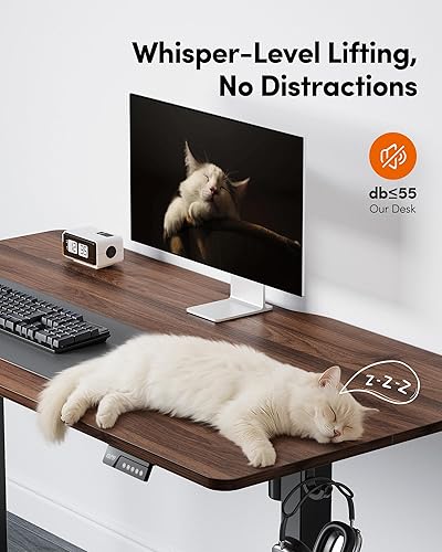 Miniatura 7 de FEZIBO Escritorio Eléctrico de Pie de Altura Ajustable, Escritorio de Sentarse y Pararse de 40 x 24 Pulgadas, Escritorio de Oficina en Casa, Negro