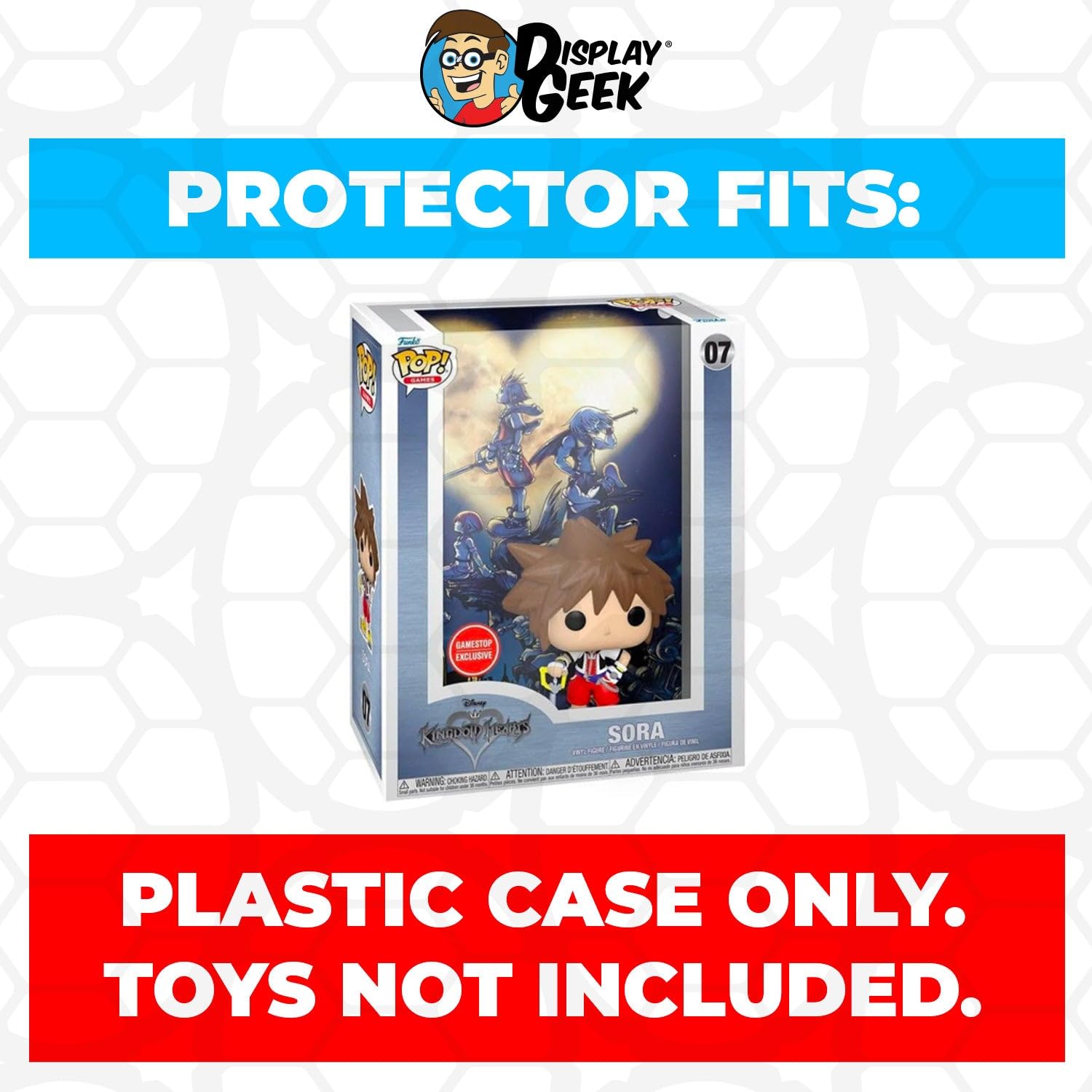 Display Geek, 1 x Plastic Pop Protector Only Compatible with Kingdom Hearts Sora #07 Funko Pop Game Covers Box - Nothing Else fits