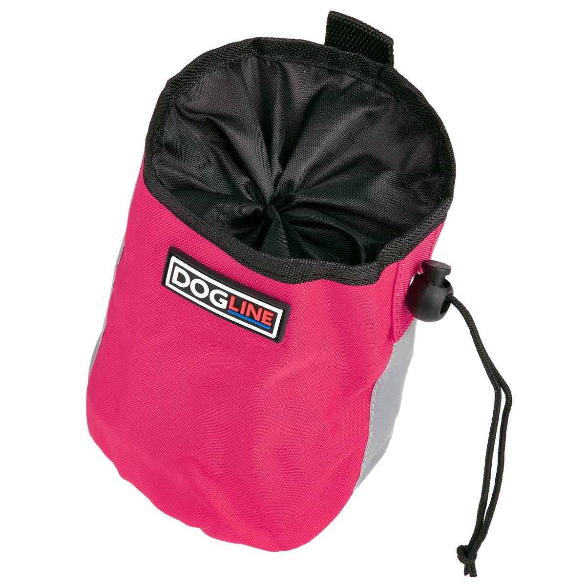 Dogline Dog Treat Pouch: Puppy Training Bag, Pet Kibbles and Snacks Holder, Litter Waste Bags Dispenser with Adjustable Drawstring Closure, Large Capacity with Mesh Pocket, Strong Nylon Material