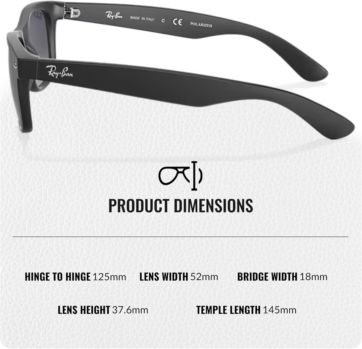 Ray-Ban RB2132 NEW WAYFARER CLASSIC Square Shaped Sunglasses for Men & Women with Official RAYBAN Eyewear Kit - Image 5