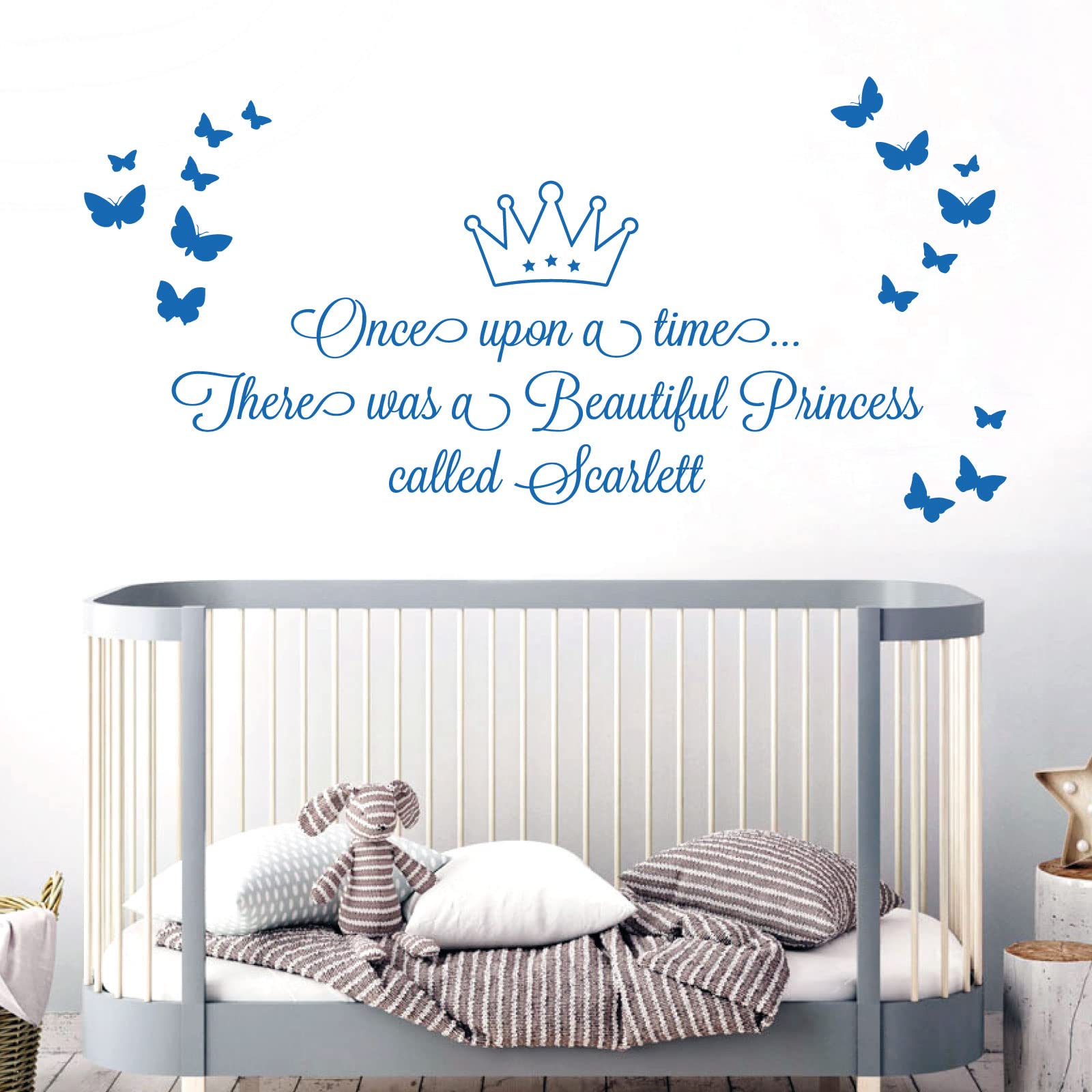 Once Upon a time, There was a Beautiful Princess - Girls Name Nurserty Wall Art Sticker [Medium] [Marina]